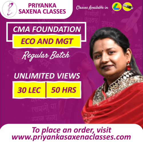 CMA Foundation Business Economics & Management by CMA Priyanka Saxena mam